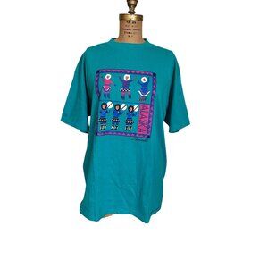 1990s Deadstock Denali Park Alaska T-Shirt with Eskimos, XL, Pacific Image 1992